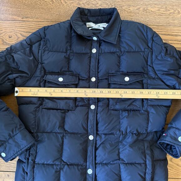 Y2K Tommy Hilfiger Jeans Navy Down Puffer Jacket Coat Mens Small Retro Patriotic - Picture 9 of 10